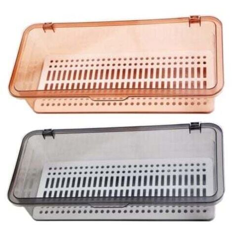 Tofficu Portaposate In Plastica Verde – Scolaposate Con Foro Rotondo, Due Scomparti Per Bacchette E Vassoio Integrato, Drenaggio Laterale, Per Cucina E Tavola