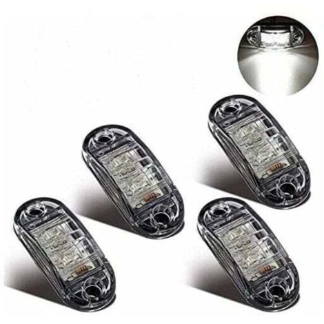 2 Luci Di Posizione Laterali LED Rosse E Bianche – 12V/24V, 100x45x35 Mm, Precablate, Impermeabili, Per Auto, Camion, Roulotte E Camper