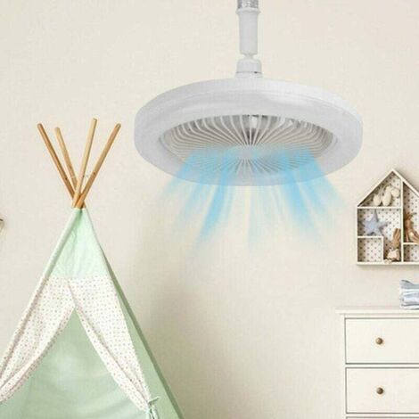 KZT Plafoniera Con Ventilatore Vintage – Soffitto Con Telecomando E 6 Velocità – Silenzioso Con Portalampada E27 (Lampadine Non Incluse) - 3