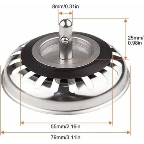 2 Pezzi Cestello Universale Filtro Lavello Cucina In Acciaio Inox 8 Cm Doppio Strato Tappo Lavello Scolapiatti Lavello Filtro Per Cucina E Bagno 88409904