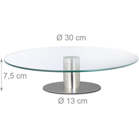 Funtery Piatto girevole per torta, 27 cm, antiscivolo, piatto girevole per torta, piatto girevole per torte, accessorio per cottura multifunzionale, cucina, nero