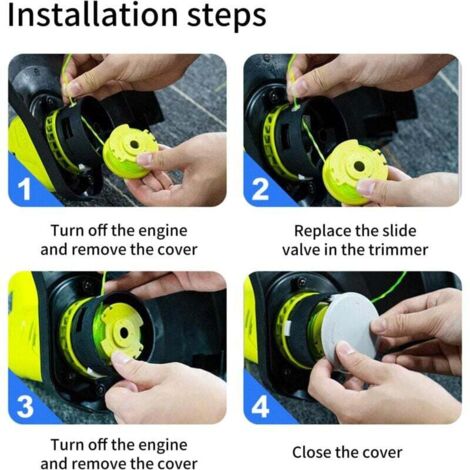 Uchidodo Filo Decespugliatore, 6 Bobine Per Decespugliatore Ryobi One 18V, 24V E 40V, Lunghezza 3,35 M, Diametro 1,65mm Con 2 Coperchi - Foto 8