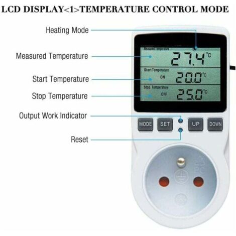 Presa per termostato remoto programmabile plug-in WiFi, controllo vocale riscaldamento raffreddamento temperatura controller con app compatibile con Alexa, Echo, Google Home