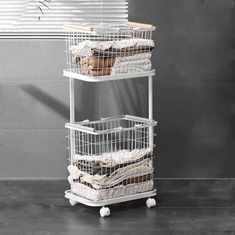 Cestino Portabiancheria Con Ripiano E Sacco Estraibile – Capienza 65 L, Nero, Per Bagno E Camera!