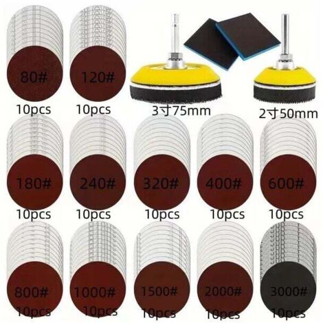 Set 60 Dischi Abrasivi 125 Mm + Tampone M14: Per Smerigliatrice E Levigatura Manuale, Varie Grane