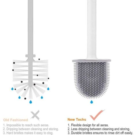 Accessorio Bagno Silicone Scopino Per WC Con Erogatore Di Sapone Integrato – In Silicone, Include Supporto Adesivo Amazon Home