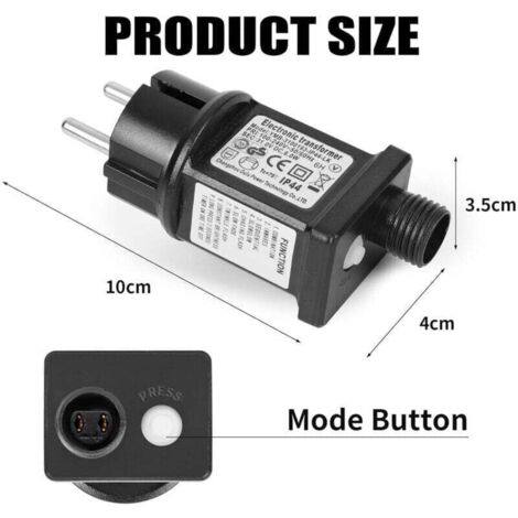 2 pezzi Trasformatore 31V 6W LED di alimentazione, adattatore pilota a bassa tensione lampeggiante IP44 con 8 modalità, timer e funzione memoria | Leroy Merlin