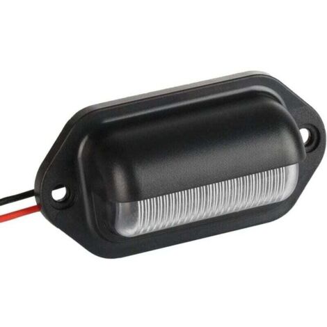 Luce Targa Led Nera - Luce Bianca 12/24V Camion - Rimorchio