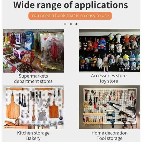 GANCI PORTABLISTER PER PANNELLO DOGATO Cm 30 IN FILO D8mm ZINCATO ATTR Negozio Ganci Diritti