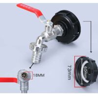 Adattatore Per Contenitore IBC Con Rubinetto E Attacco Rapido Per Tubo Da Giardino - Filetto S60x6, Compatibile Hoselock
