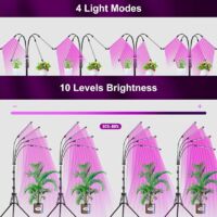Lampada Per Piante A LED Con 80 Luci E 3 Modalità - Supporto Regolabile Per Piante Grasse E Piantine | Luce Crescita Interna