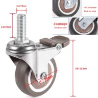 Set 4 Ruote Girevoli Universali In TPE 25 Mm – Con Piastra, Carico 15 Kg Cad., Silenziose, Per Flight Case E Mobili
