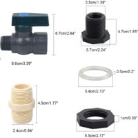 Winspeed - Confezione da 4 paratie in PVC per barili da pioggia da 3/4 maschio 1/2 femmina, connettore per serbatoio dell'acqua a doppia filettatura con guarnizione in silicone spesso, adattatore
