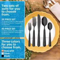 Set Posate 20 Pezzi ENLOY In Acciaio Inox 18/0 - Servizio Da Tavola Per 4 Persone: Coltelli, Forchette, Cucchiai, Lucidati A Specchio, Lavastoviglie - 2