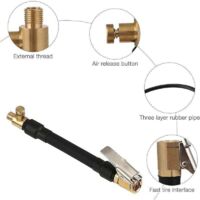 HIYITKS Kit Tubo Flessibile Per Pneumatici – 50cm Con Morsetti E Adattatori In Ottone Per Auto, Moto, Bici - 6