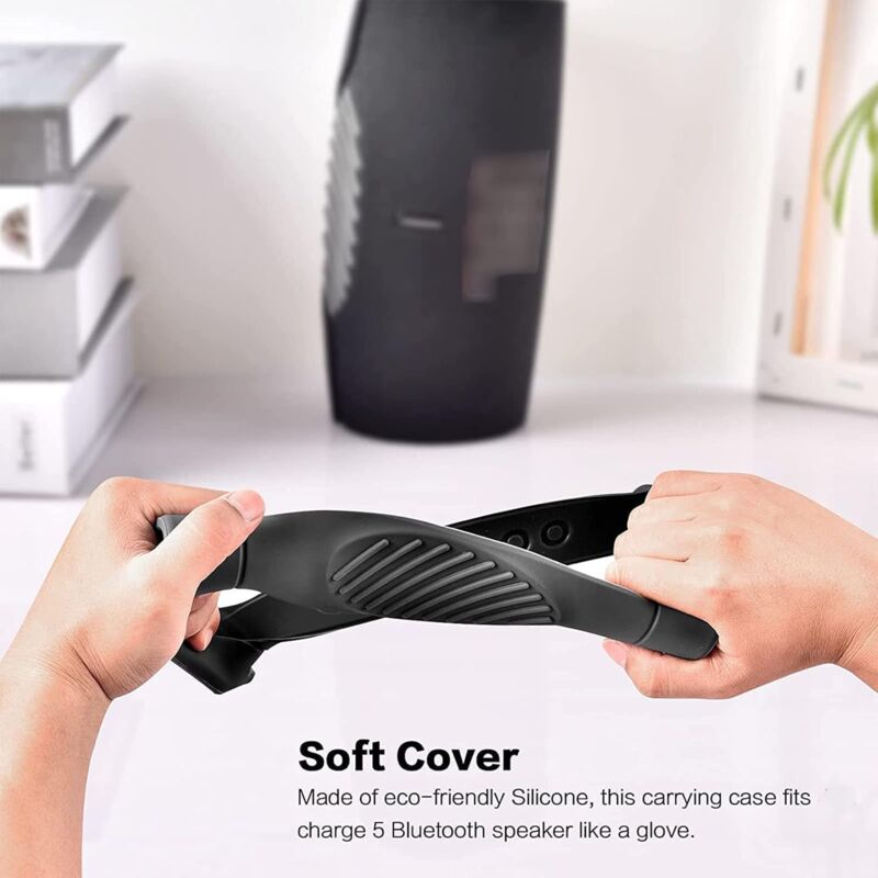 Housse Silicone Pour JBL Charge 5 - Protection Anti-Choc, Avec Poignée Et Bandoulière