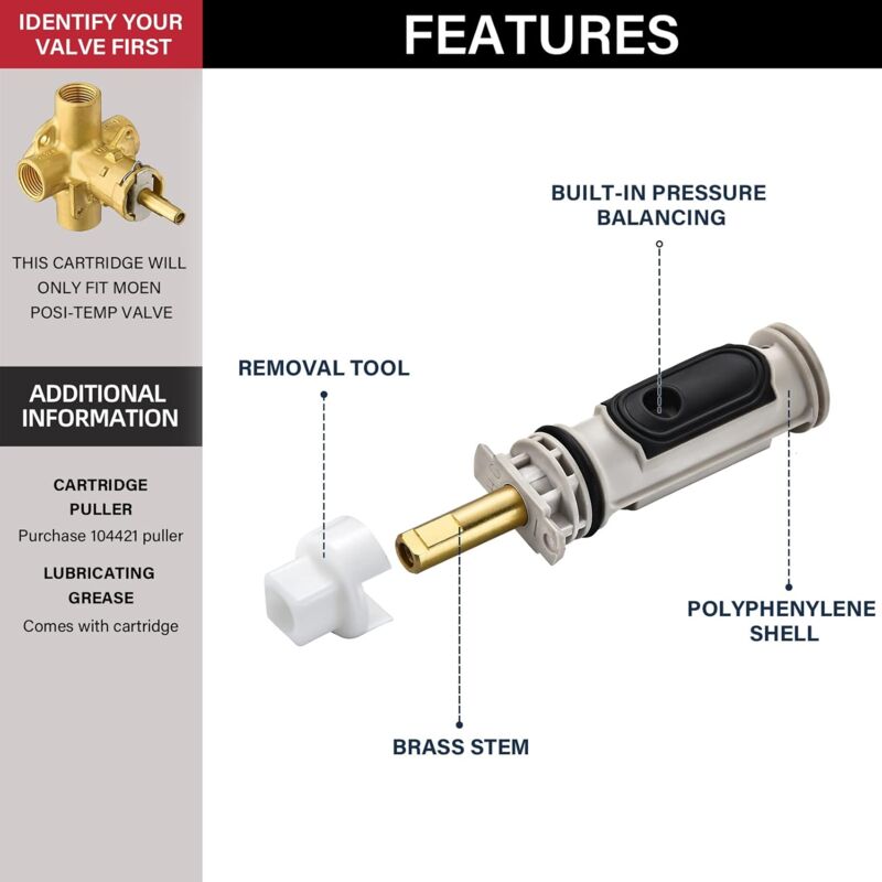 Moen Cartridge Puller Tool – Replacement For 1200, 1222, 1225 Series Shower/Tub Faucets (Aluminum) - View #11