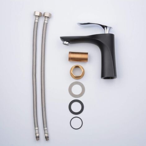 Bathroom Faucet Black Paint Basin Faucet Bathroom Sink Mixer（with hose）