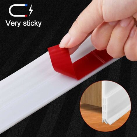 Door Bottom Caulk, Soft Silicone Sealing Strip Thermal Sound Insulating Anti Noise Dust Stop Cold Air Anti Mice Ant Cockroach Insects (5 x 100 CM, White)