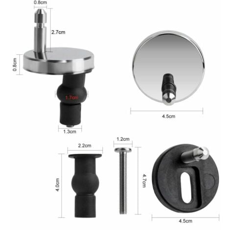 2 set Universal Toilet Seat Bolts and Screws, Toilet Seat Hinge Quick Release Top Hinge Fixings, Easy to Install- Toilet Seat Replacement Parts Kit