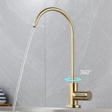 Gold Kitchen Faucet Made of High Quality Stainless Steel, 360° Rotation, Soft Spray for Healthy Use, Splash-Free - Comfort and Efficiency