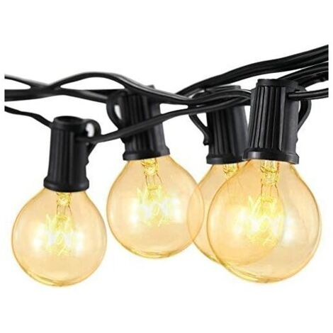 Outdoor Light Garland, Connectable Guinguette Garland 7.6M 25 G40 Bulbs with 3 Replacement Bulbs for Party Garden Wedding Patio