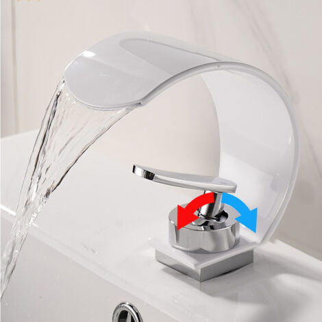 Luxurious Copper Basin Faucet, Hot and Cold Dual Control, Waterfall Flow, Easy Installation - Full Accessories Included