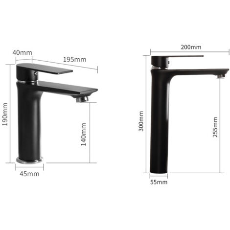 Bathroom Sink Faucet Brass Sink Faucet, Black Painted Faucet, Single Hole Single Handle Kitchen Faucet, Hot and Cold Waterfall Bathroom Sink Faucet