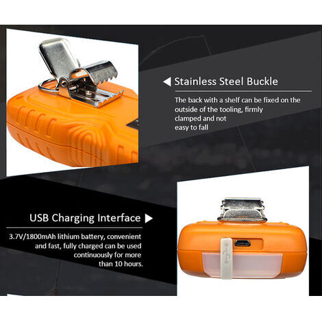 in 1 Gas Detector, with LCD Display, Sound and Vibration Alarm, Orange