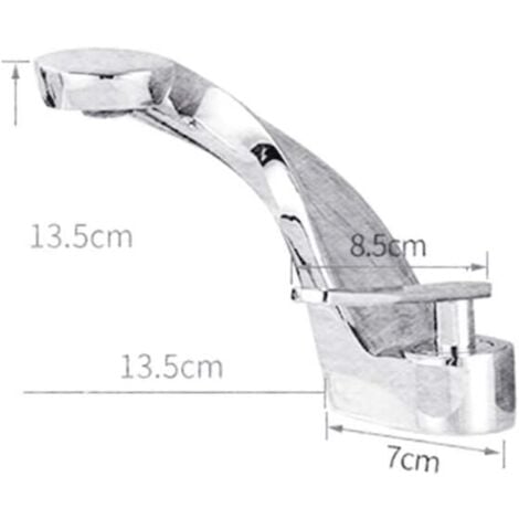 Modern Basin Faucet, Curved Design Bathroom Faucets, Hot and Cold Water Mixer Taps for Bathroom - Brushed Gold