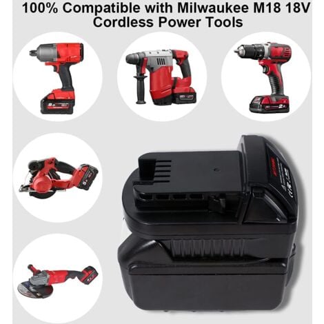 MT20ML Battery Adapter Converter for Milwaukee M18 18V Lithium Cordless Power Tools, Convert with Makita 18V 20V BL1830 BL1840 Battery to Milwaukee 18V Cordless Tool