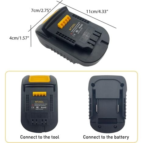 MT20DL adapter for Makita 18V battery replacement for Dewalt 20V battery, for Dewalt 18V Lithium Battery Tool, for BL1820,BL1850,BL1860 adapter converter