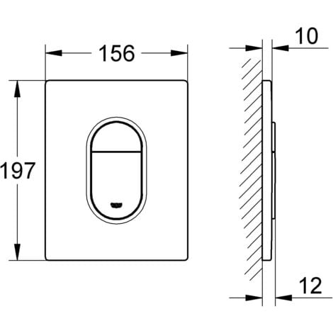 Applicable to GROHE Arena Cosmopolitan cover plate for 2-quantity and start & stop operation chrome 38844000/alpine white