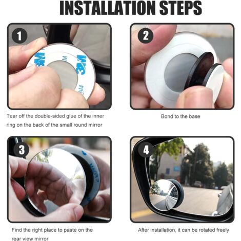 Aazon.co: 4PCS 2"Blind Spot Irrors Round HD Glass Fraeless Convex