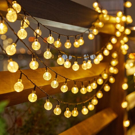 12M 100 LED Solar String Lights Outdoor Warm White with 8 Modes & Waterproof IP65 Decorative Lamp Ideal for Home, Garden, Festival, Christmas Tree