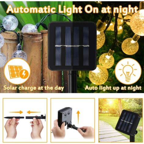 12M 100 LED Solar String Lights Outdoor Warm White with 8 Modes & Waterproof IP65 Decorative Lamp Ideal for Home, Garden, Festival, Christmas Tree
