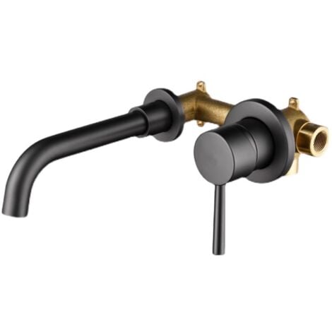 black brass paint faucet, wall mounted bathroom mixer, wall mounted basin faucets, wall mounted basin faucet for bathroom or washbasin