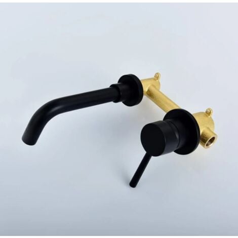 black brass paint faucet, wall mounted bathroom mixer, wall mounted basin faucets, wall mounted basin faucet for bathroom or washbasin