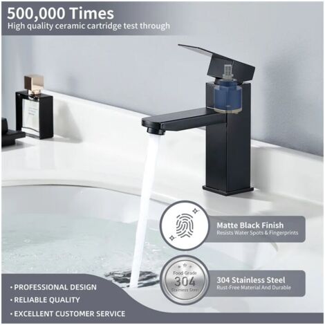 Faucet Bathroom Black Bathroom Faucet Hot and Cold Wash Basin Faucet Mixer Tap Single Lever Mixer Guest WC Wash Basin Faucet Black