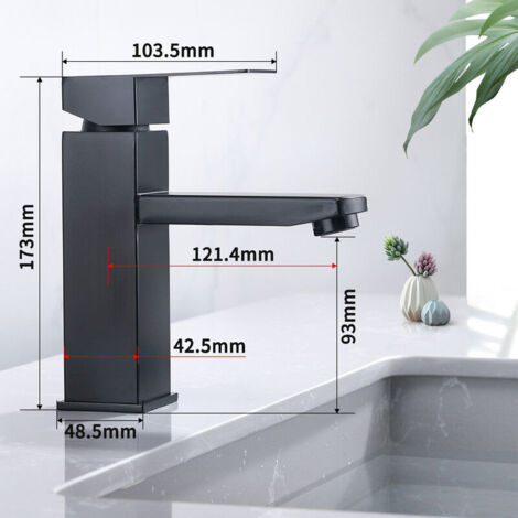 Faucet Bathroom Black Bathroom Faucet Hot and Cold Wash Basin Faucet Mixer Tap Single Lever Mixer Guest WC Wash Basin Faucet Black
