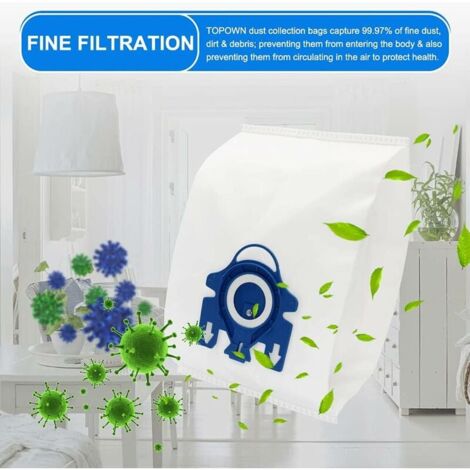 Pack of 10 vacuum cleaner bags for Miele Compact C1, C2 3D Efficiency Bag S700, S241 - S256i, S4000-S4999