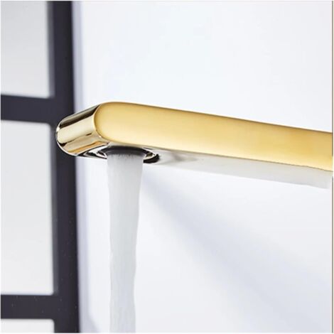 All copper basin faucet, hot and cold mixing faucet, creative luxury art dragon-shaped home bathroom sink (brushed gold)