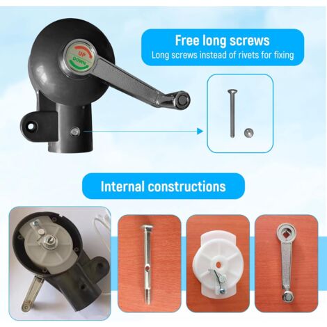 Cantilever Parasol Accessory Crank Handle Replacement Parts Parasol Handle Bracket Parts Set, Crank