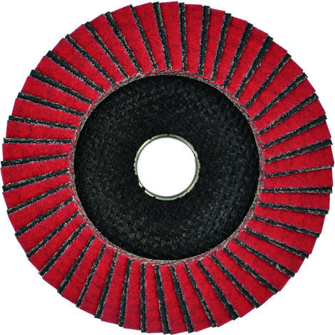 Tivoly • Disco de láminas de cerámica y circonio • Ø125 mm • Grano de corindón: 40 • Bajo calentamiento • Para decapado intensivo de metales