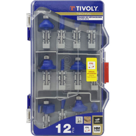 Tivoly • Caja de 12 fresas de formas variadas, vástago de 6 mm