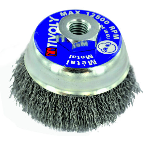 Tivoly • Cepillo de Copa Ø80mm M14 para Rectificadora de Acero Corrugado Technic Metal Stripping