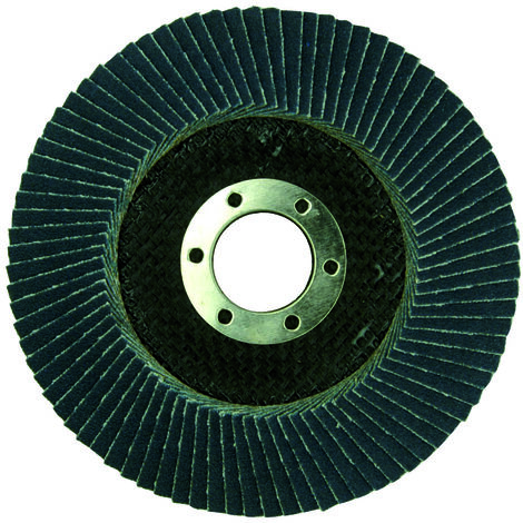 Tivoly • Disco de láminas de circonio • Ø115 mm • Grano de corindón: 80 • Larga vida útil • Para pelar metales