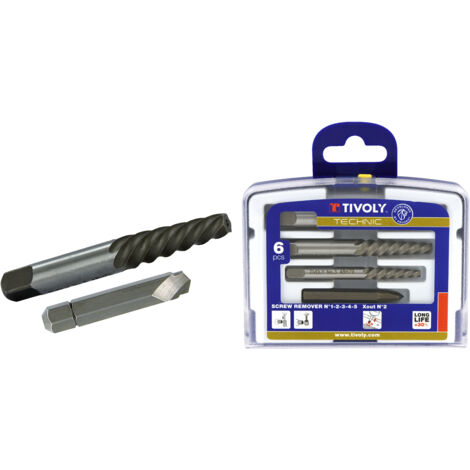 Tivoly • Caja de 6 extractores de pernos/tornillos dañados