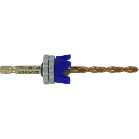 Tivoly • Broca y cortadora para madera Metal Technic 2 en 1, vástago hexagonal, uso intensivo Ø 5 mm