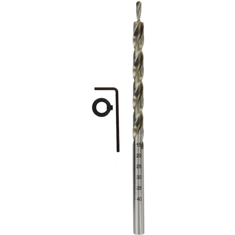 TIVOLY • Broca Escalonada y Graduada acompañada de su Tope de Profundidad • Madera Especial para incrustar la Cabeza del Tornillo • Ø 9.5mm • Accesorio de Recambio Kit de Montaje Invisible